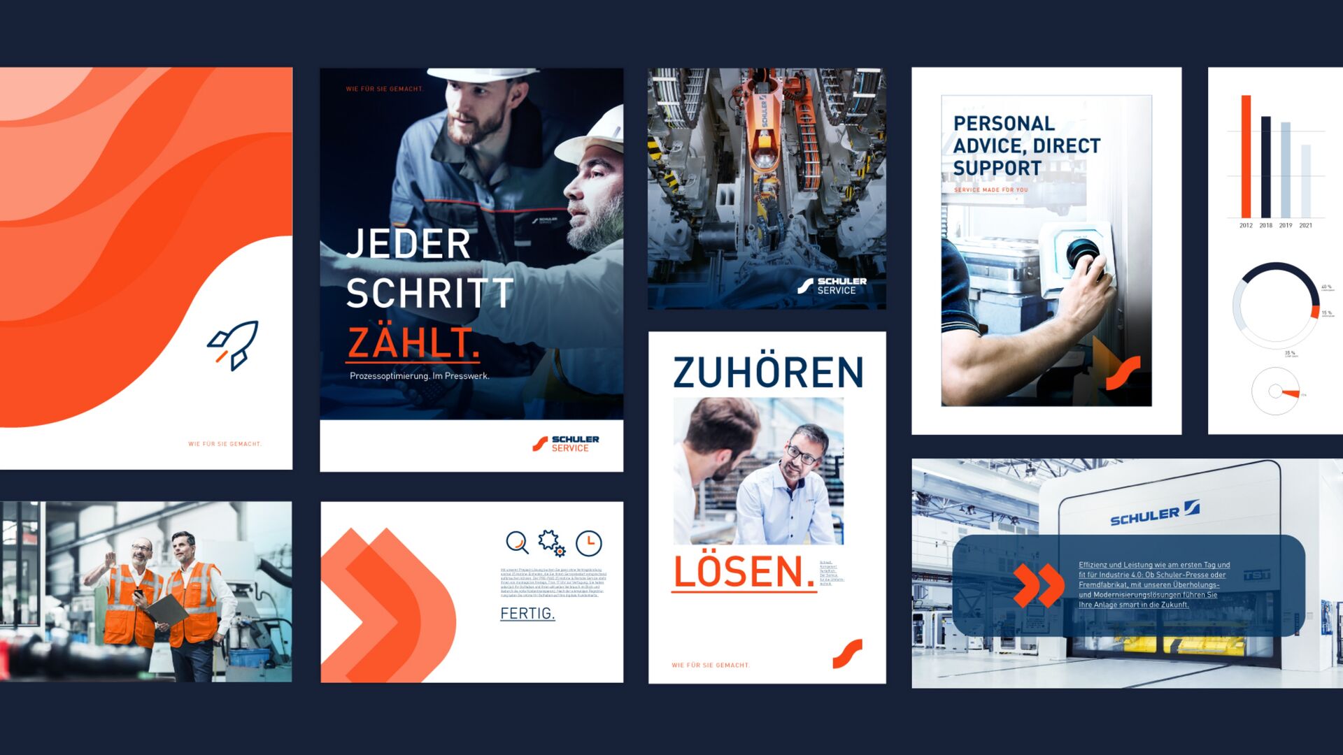 Mockup mit kreativen Layout- und Designelementen von Schuler Service