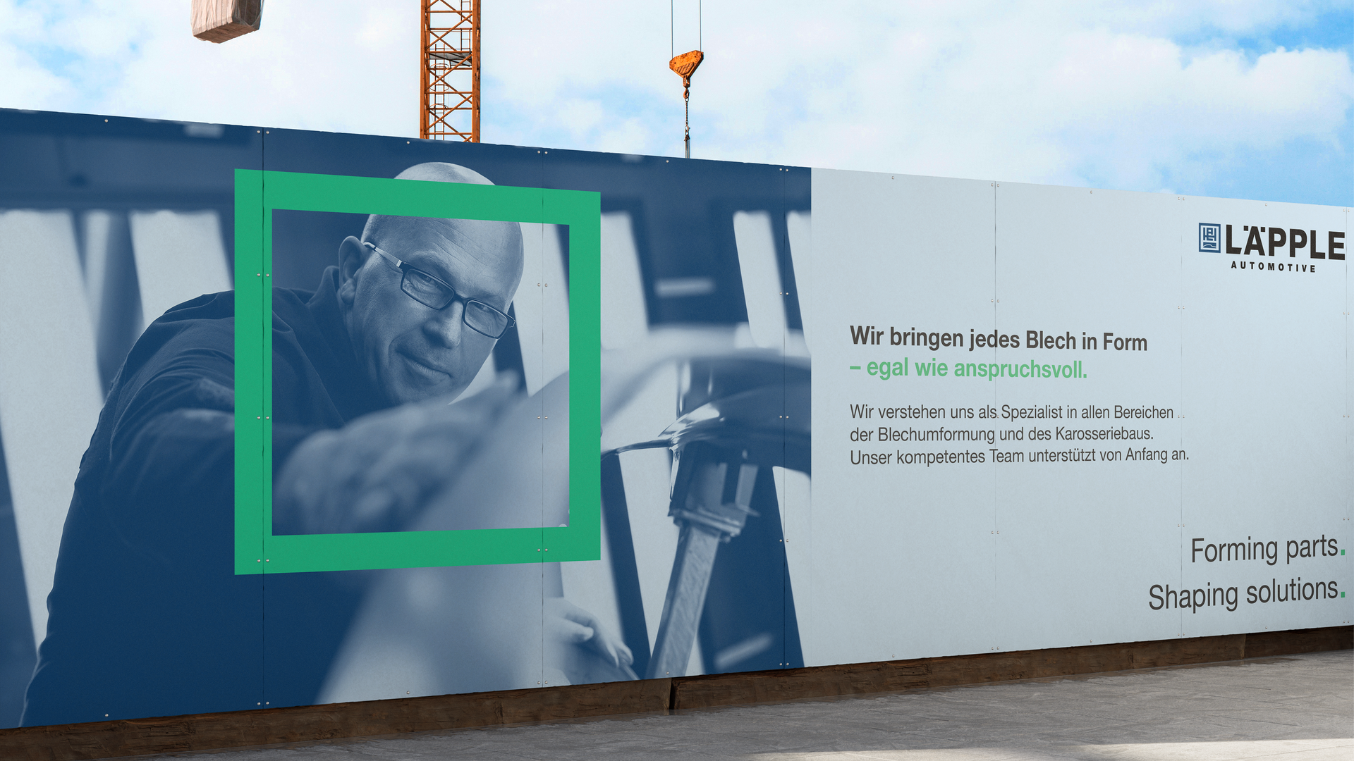 Werbung auf der Bauzaun