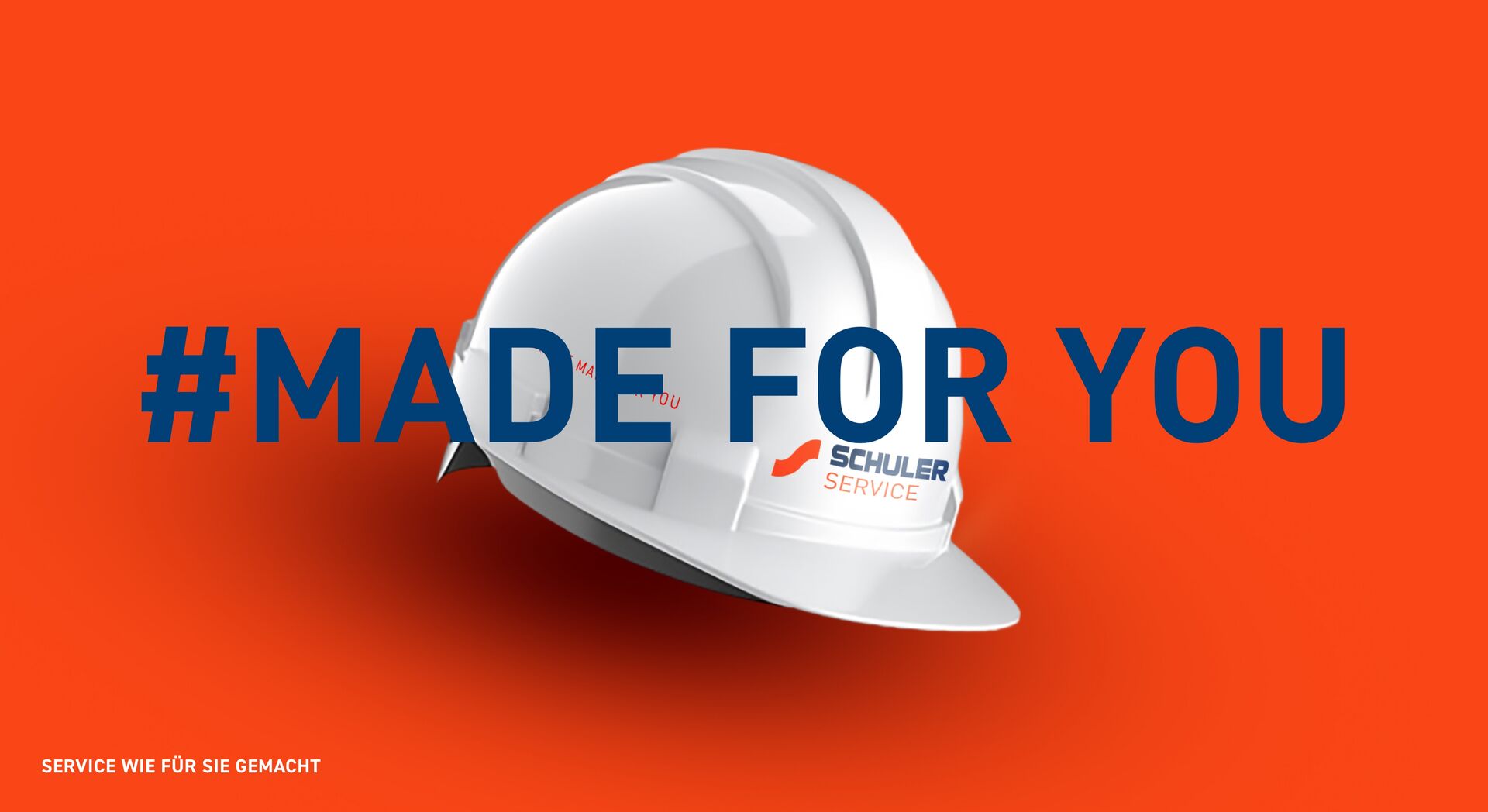 Kampagnenbotschaft mit Helm als Symbol für Sicherheit